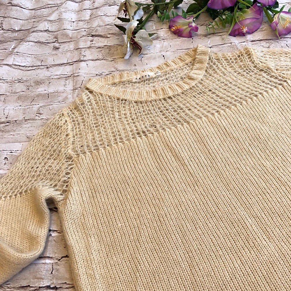 Rehab soft sexy sweater open hole shoulder & neck